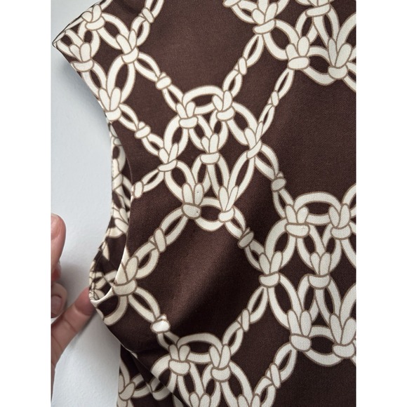 Trina Turk Women's Brown Patterned Silk Jersey Shift‎ Dress Size 2 Business - Picture 6 of 6